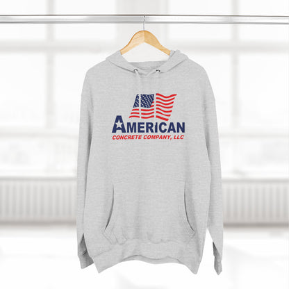 American Concrete Logo Hoodie | Flag and Gear Construction Design