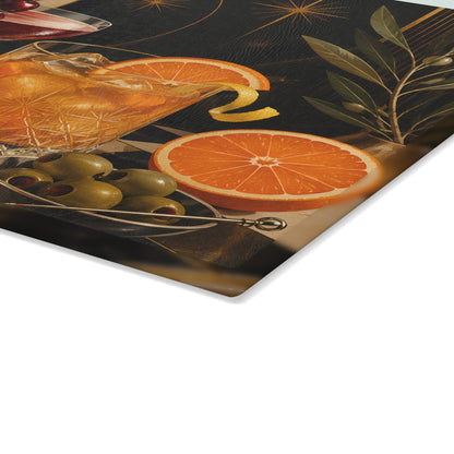 Cocktail Glass Cutting Board — Vintage Bar Art Glass Chopping Board