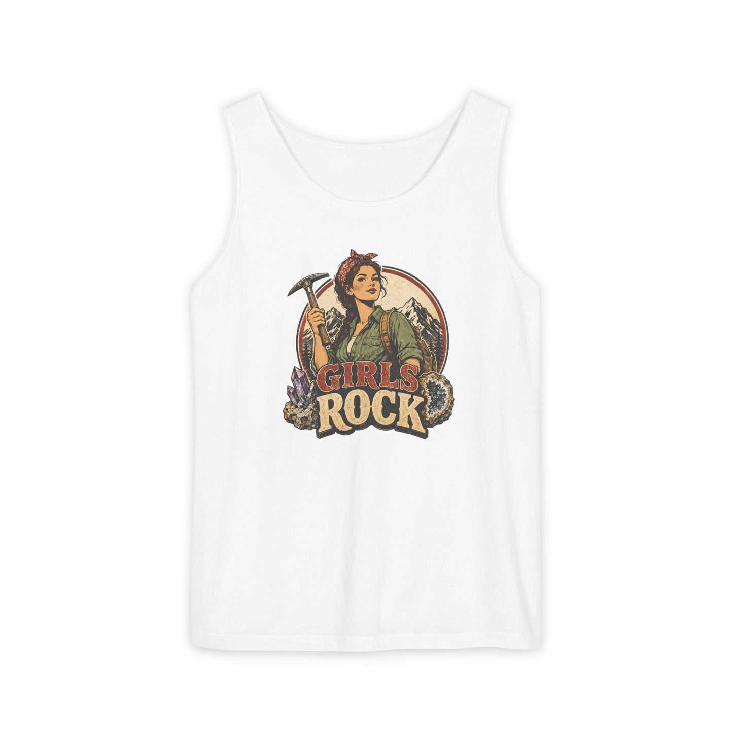Girls Rock Rockhounding Vintage Woman tank top | Rockhound Fossil Mineral Collector