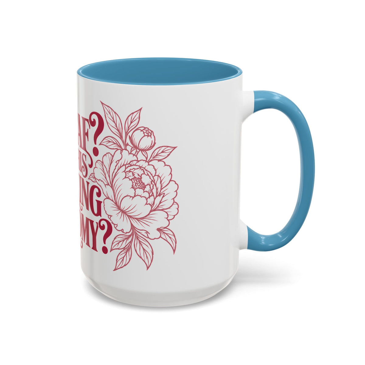Funny Coffee Mug — “Decaf? In This Fucking Economy?” Accent Ceramic Mug (11/15oz)