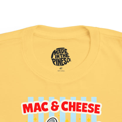 Mac & Cheese Club Toddler Tee — Cute Kids Food Graphic Shirt