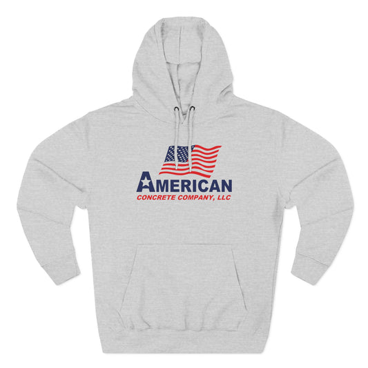 American Concrete Logo Hoodie | Flag and Gear Construction Design