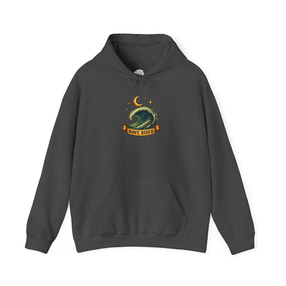 Tarot Surf Hoodie — The Wave Rider Skeleton Surfing Fish, Celestial Ocean Pullover