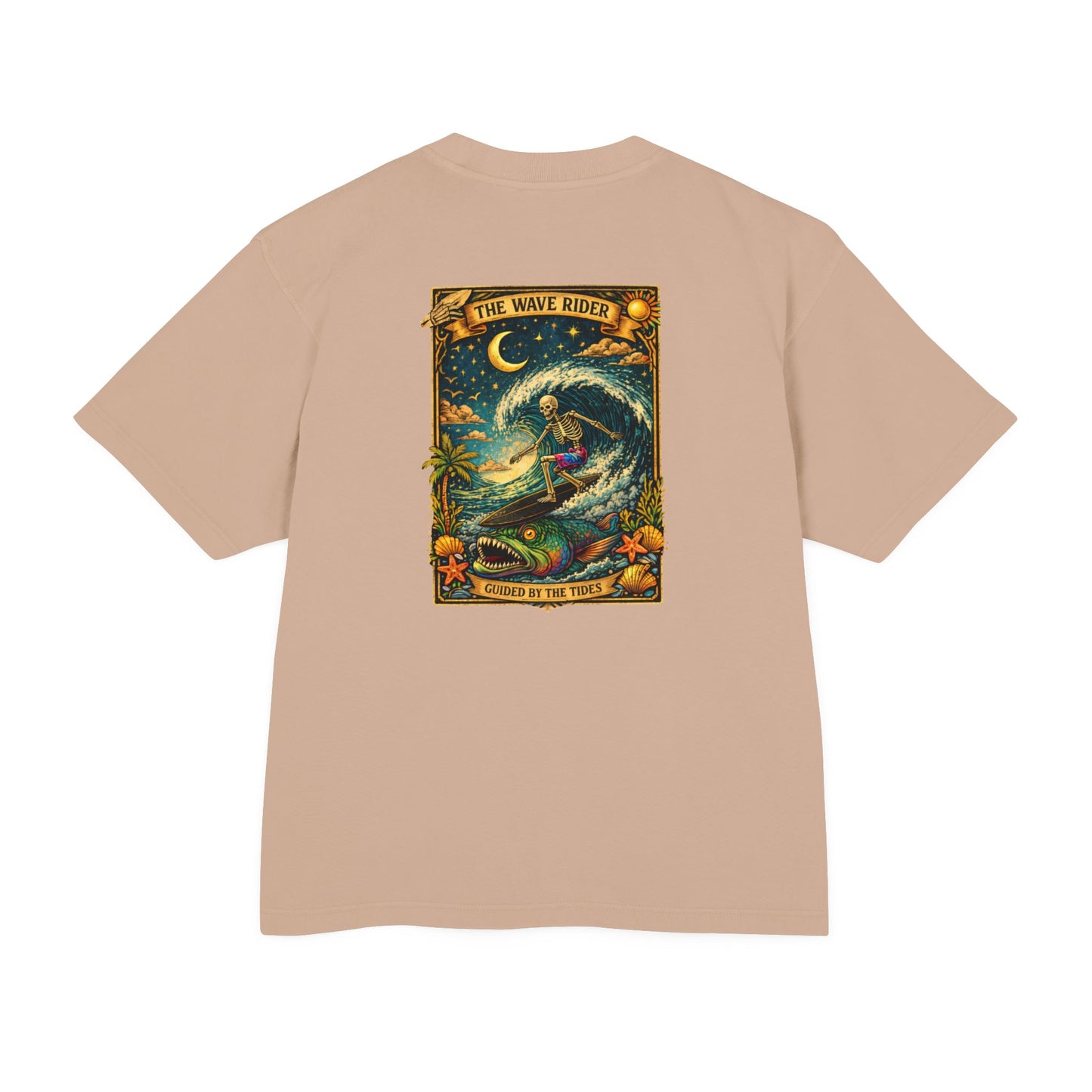 Wave Rider Surf Skeleton Tee — Retro Night Surf Graphic T-Shirt