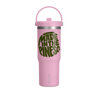 32oz Nomad Tumbler — "Made in the Pines" Green Logo Travel Mug