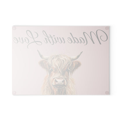 Highland Cow Personalized Glass Cutting Board | Kitchen Decor
