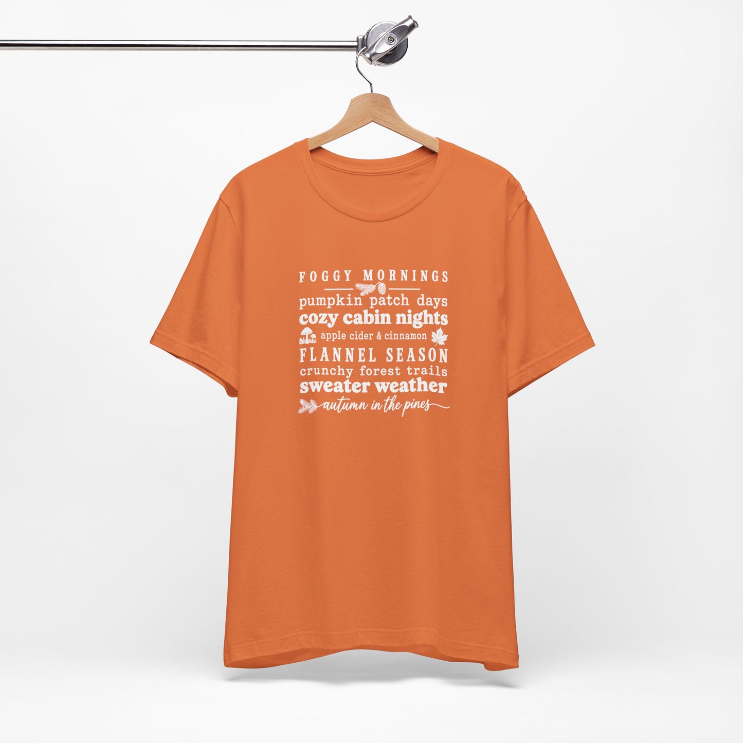 Fall Vibes Tee — "Foggy Mornings, Pumpkin Patch Days" Autumn Graphic Shirt
