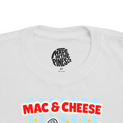 Mac & Cheese Club Toddler Tee — Cute Kids Food Graphic Shirt
