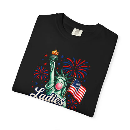 Ladies Love Liberty Statue of Liberty T-Shirt | American Flag Fireworks