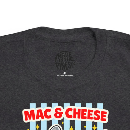 Mac & Cheese Club Toddler Tee — Cute Kids Food Graphic Shirt