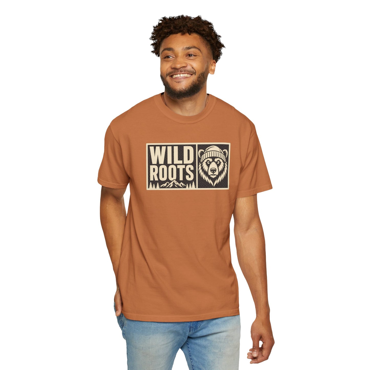 Wild Roots Bear Logo T-Shirt | Mountain Nature Outdoors, Comfort Colors