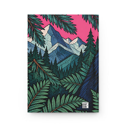 Roaring Bear Hardcover Journal Pink Mountain Forest Notebook Lined Wildlife Nature Gift