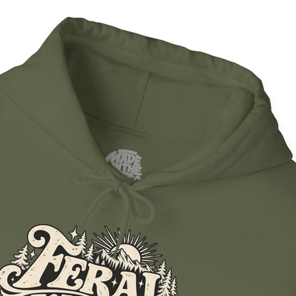 Feral Forecast hoodie | Retro sun illustration, nature-inspired design
