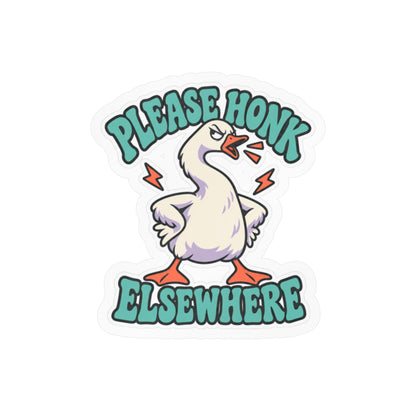 Please Honk Elsewhere Goose Vinyl Sticker - Kiss-Cut Decal