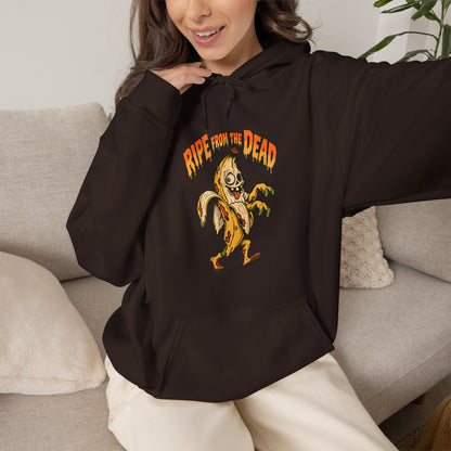 Ripe to Be Dead banana monster Hoodie | spooky fruit illustration