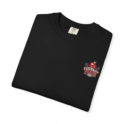 Santa, Snowman & Reindeer Christmas Stack T-shirt | Holiday Character Tee