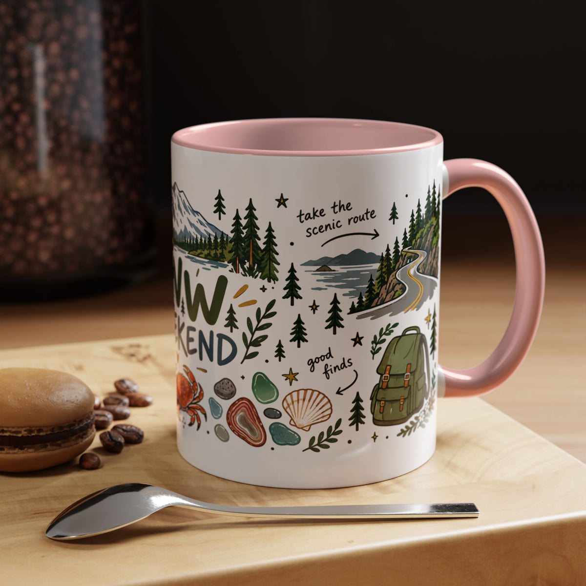 PNW Weekend Accent Coffee Mug — Pacific Northwest Adventure Travel Design (11/15 oz)