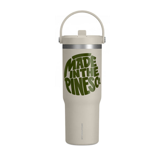 32oz Nomad Tumbler — "Made in the Pines" Green Logo Travel Mug