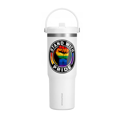 Pride Fist 32oz Tumbler — "Stand With Pride" Insulated Travel Cup