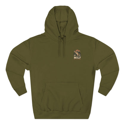 Fishing Hoodie — 'MILF (Man I Love Fishing)' Retro Trout Graphic