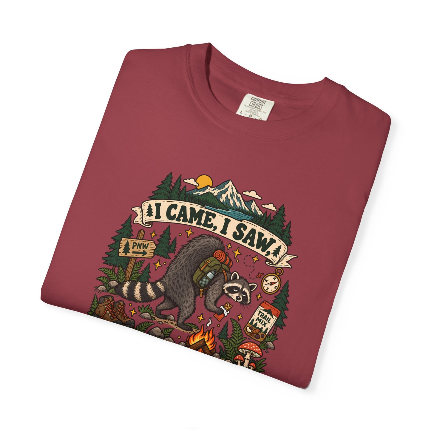T-Shirt - 'I Came, I Saw, I Needed a Snack' Bear Camping Graphic