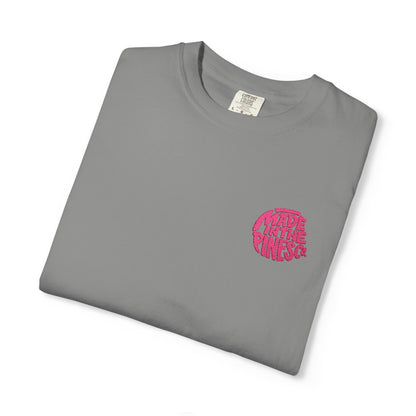 Made in the Pines Co. Embroidered Comfort Colors 1717 T-Shirt | Hot Pink Retro Logo Tee | Garment-Dyed Unisex Shirt