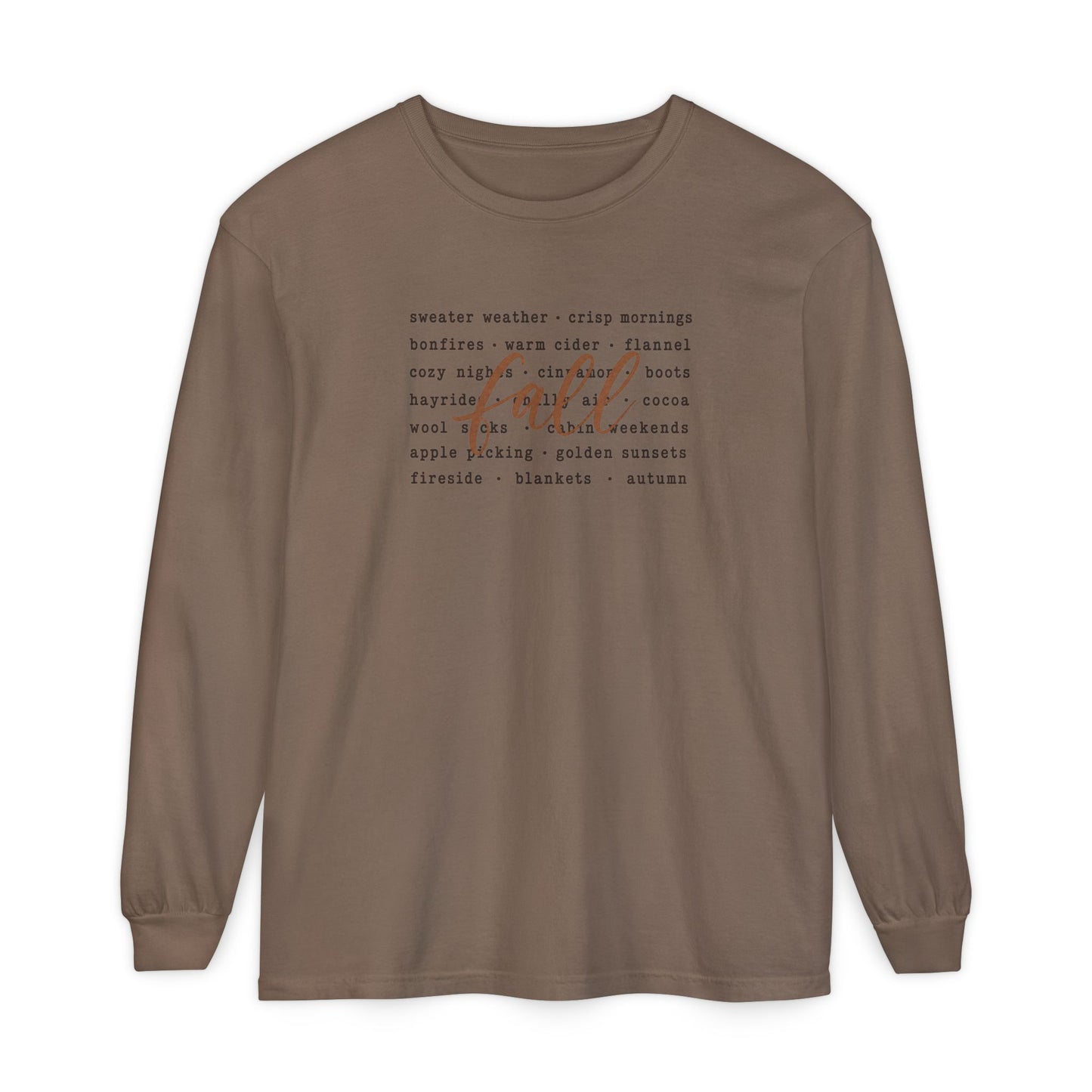Fall Words Long Sleeve Tee