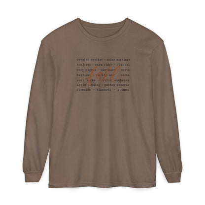 Fall Words Long Sleeve Tee