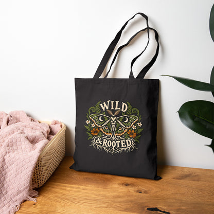 Tote Bag — Wild & Rooted Moth Illustration Canvas Tote