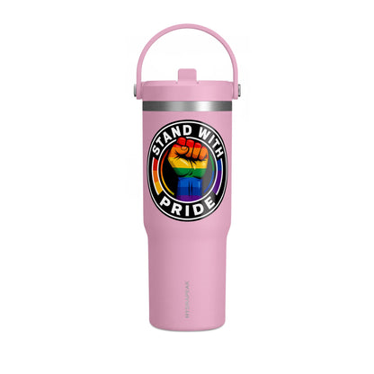 Pride Fist 32oz Tumbler — "Stand With Pride" Insulated Travel Cup