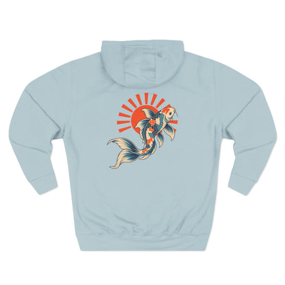Koi Fish Rising Sun Hoodie | Japanese Koi Graphic Pullover