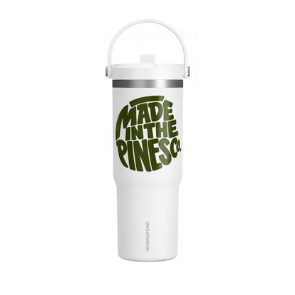 32oz Nomad Tumbler — "Made in the Pines" Green Logo Travel Mug