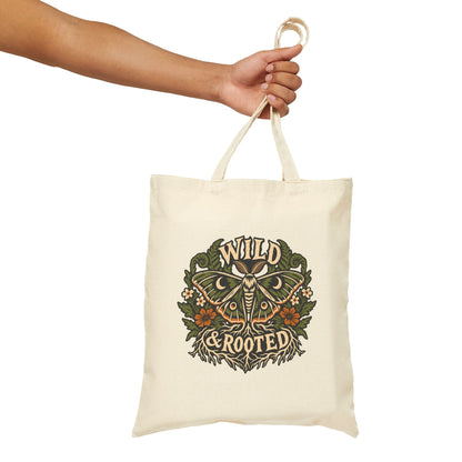 Tote Bag — Wild & Rooted Moth Illustration Canvas Tote