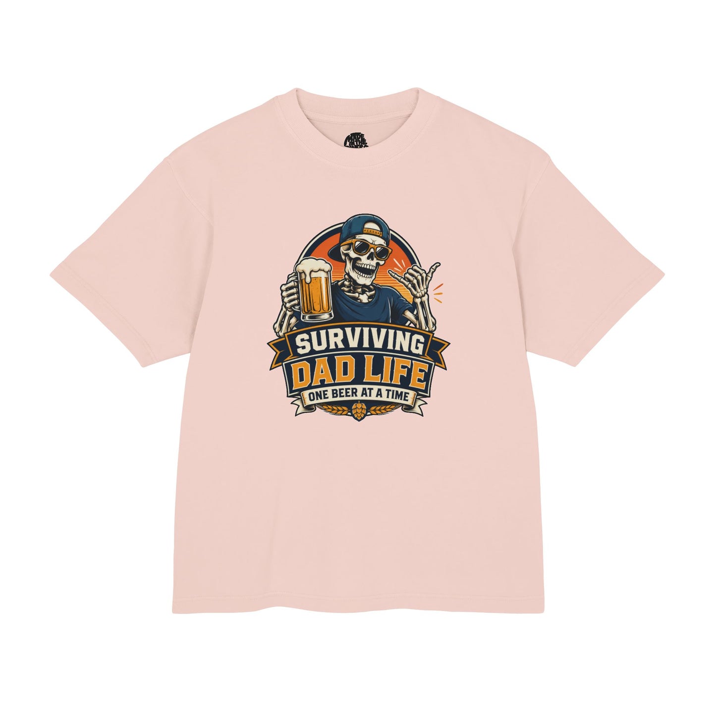Surviving Dad Life Beer Skeleton Tee | Dad Camping BBQ Father's Day