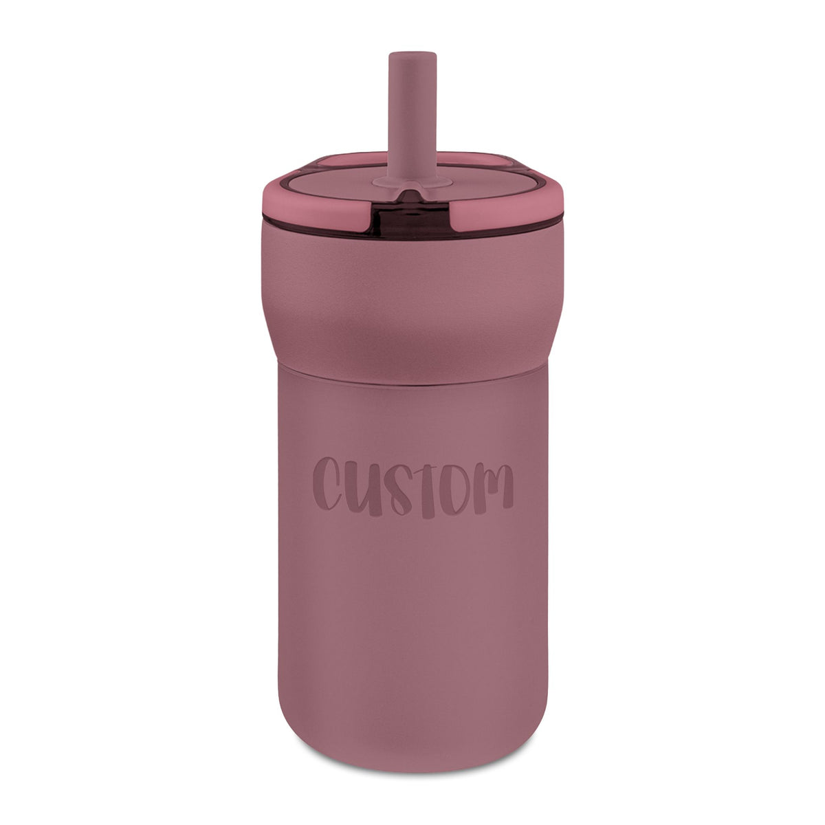 Kids Leakproof Straw Tumbler — 12oz Engraved Personalized Water Bottle
