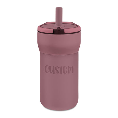 Kids Leakproof Straw Tumbler — 12oz Engraved Personalized Water Bottle