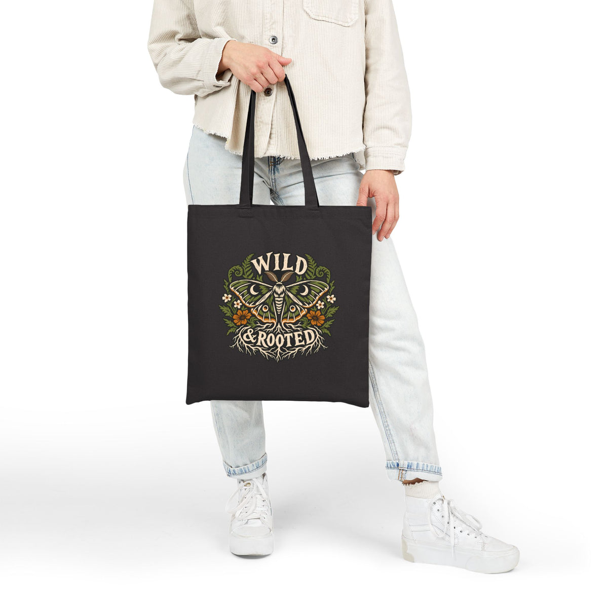 Tote Bag — Wild & Rooted Moth Illustration Canvas Tote