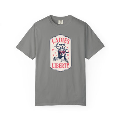 Ladies Love Liberty Statue of Liberty Tee — Fourth of July Independence Day