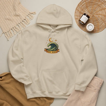 Tarot Surf Hoodie — The Wave Rider Skeleton Surfing Fish, Celestial Ocean Pullover