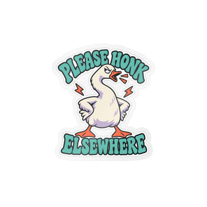 Please Honk Elsewhere Goose Vinyl Sticker - Kiss-Cut Decal