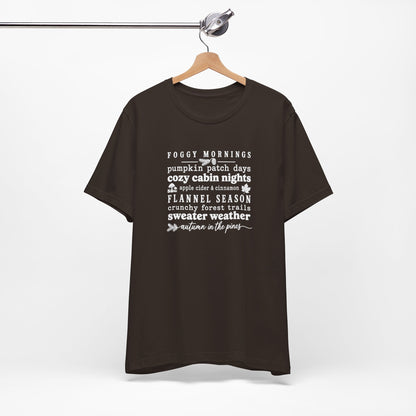 Fall Vibes Tee — "Foggy Mornings, Pumpkin Patch Days" Autumn Graphic Shirt