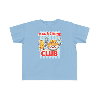 Mac & Cheese Club Toddler Tee — Cute Kids Food Graphic Shirt