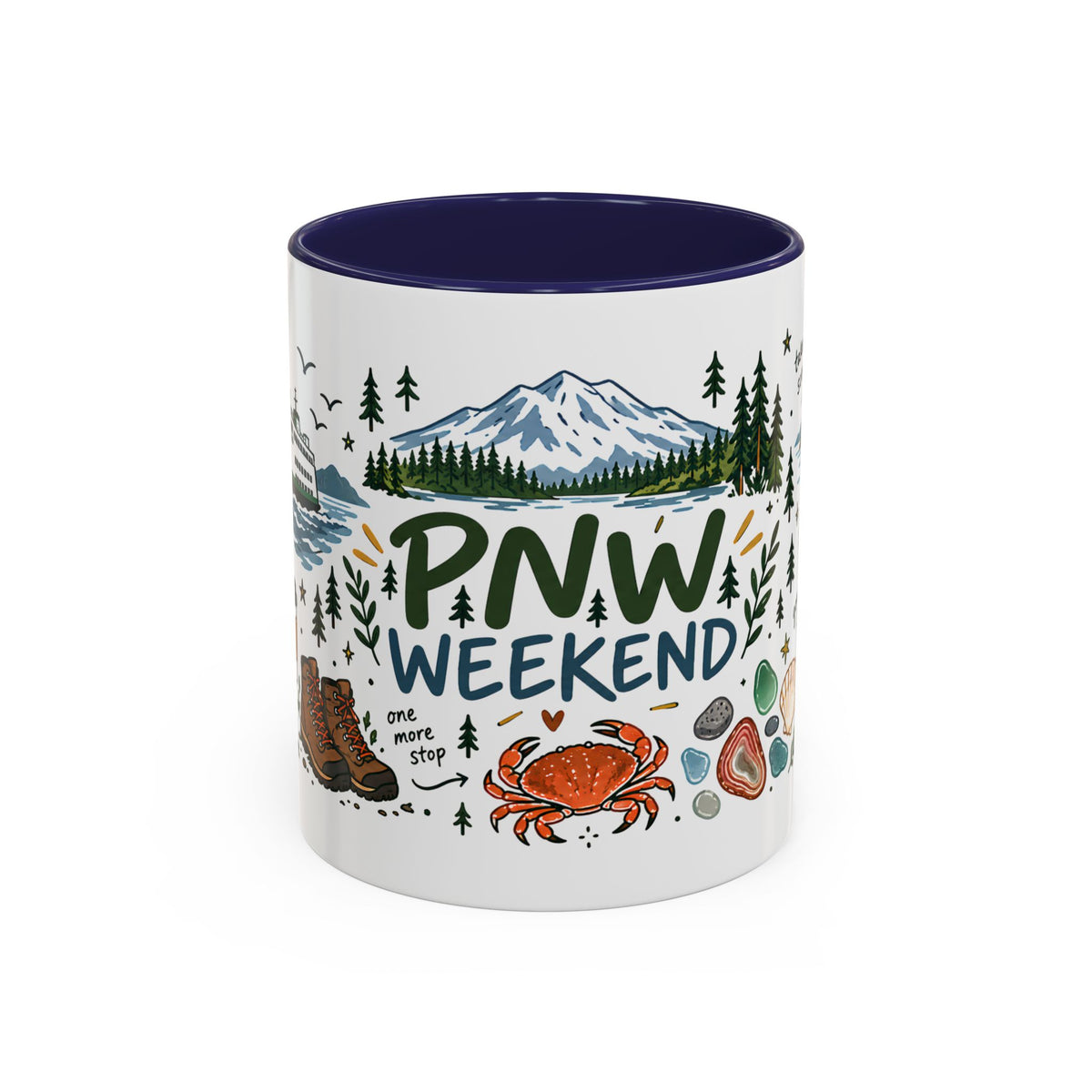 PNW Weekend Accent Coffee Mug — Pacific Northwest Adventure Travel Design (11/15 oz)