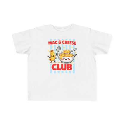 Mac & Cheese Club Toddler Tee — Cute Kids Food Graphic Shirt