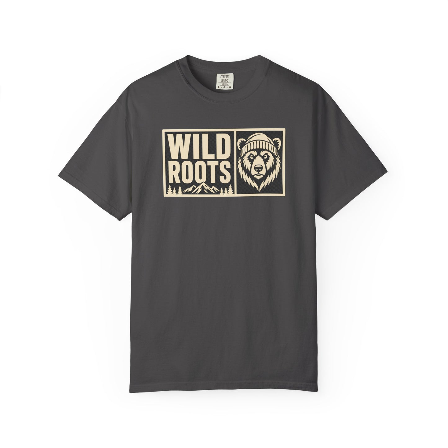 Wild Roots Bear Logo T-Shirt | Mountain Nature Outdoors, Comfort Colors