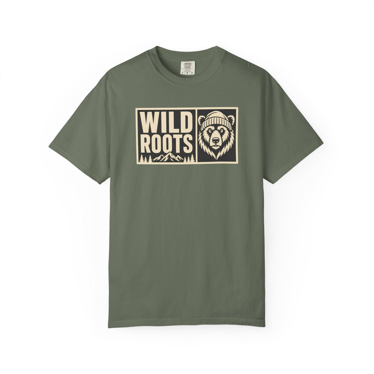 Wild Roots Bear Logo T-Shirt | Mountain Nature Outdoors, Comfort Colors